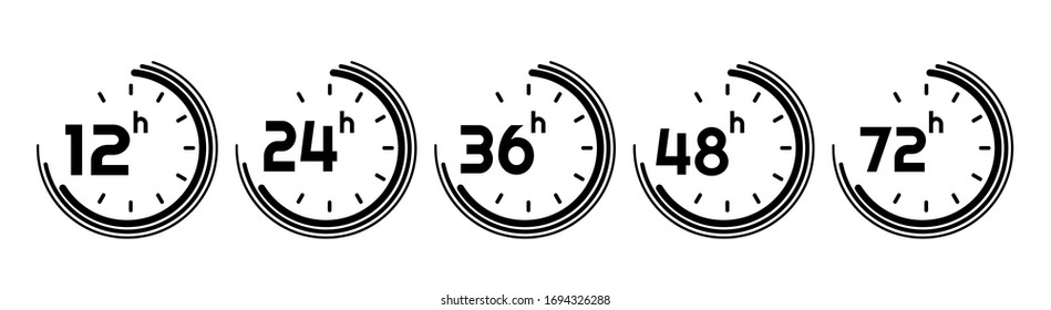hours clock arrow on white background