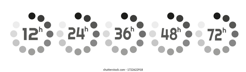 hours clock arrow on white background