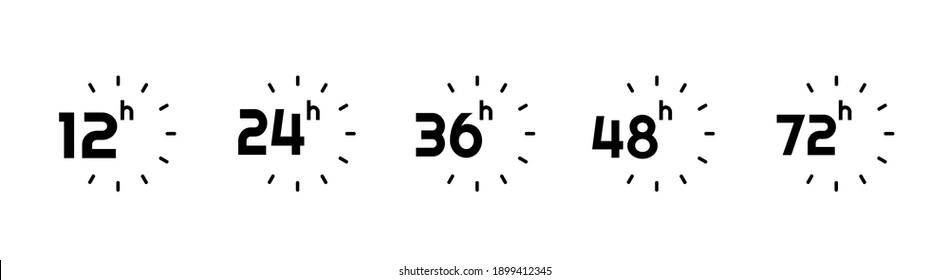 hours clock arrow on white background