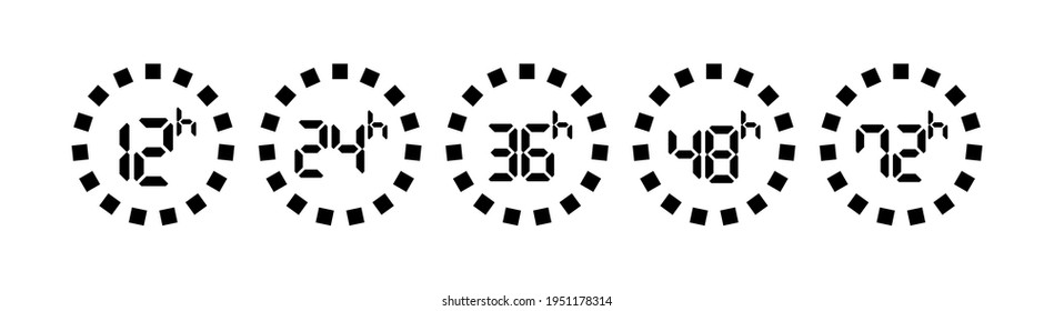 hours clock arrow on white background