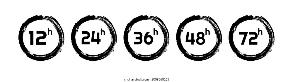 hours clock arrow on white background