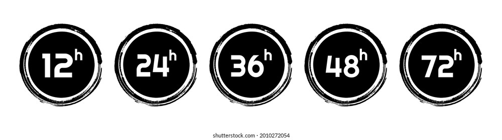 hours clock arrow on white background