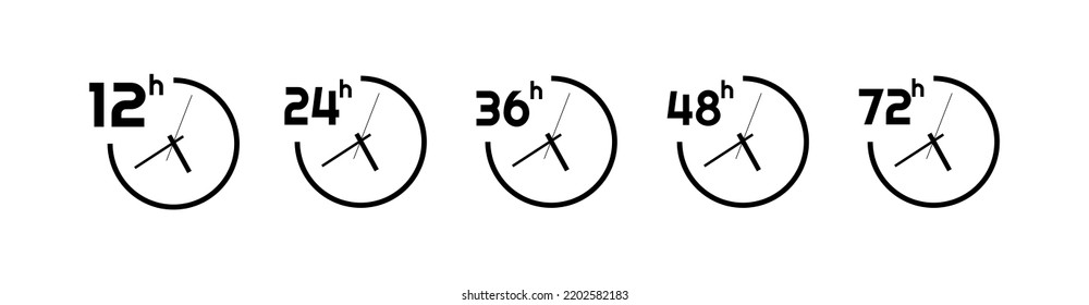hours clock arrow on white background