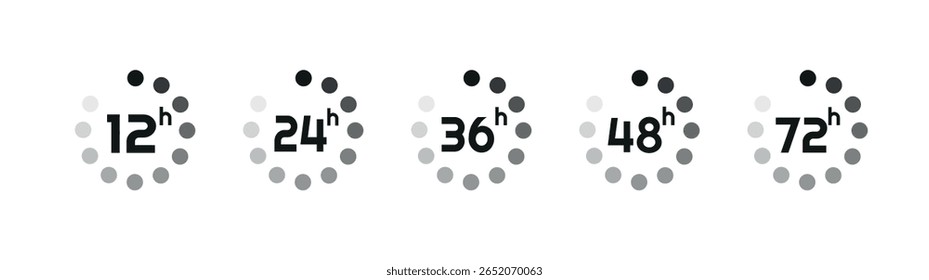 hours clock arrow on white background