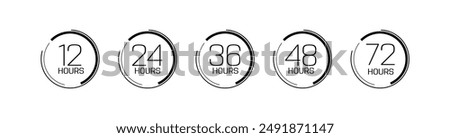 hours clock arrow on white background