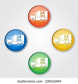 Hours Delivery Colorful Vector Icon Design