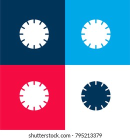 Hours four color material and minimal icon logo set in red and blue