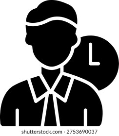 Hours Glyph Icon Vector Design