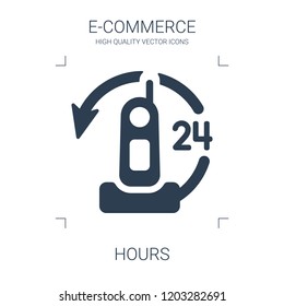hours icon. high quality filled hours icon on white background. from e commerce collection flat trendy vector hours symbol. use for web and mobile