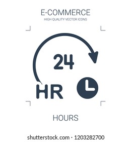 hours icon. high quality filled hours icon on white background. from e commerce collection flat trendy vector hours symbol. use for web and mobile