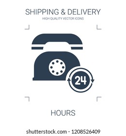 hours icon. high quality filled hours icon on white background. from shipping delivery collection flat trendy vector hours symbol. use for web and mobile