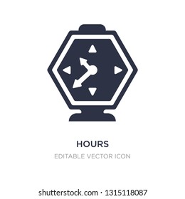 hours icon on white background. Simple element illustration from UI concept. hours icon symbol design.
