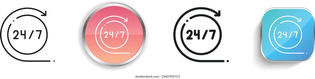 hours icon. Thin Linear, Regular and Button Style Design Isolated On White Background