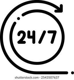 hours icon. Thin Linear Style Design Isolated On White Background