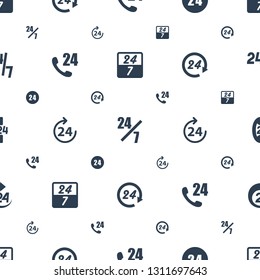 hours icons pattern seamless white background. Included editable filled hour, hours support icons. hours icons for web and mobile.