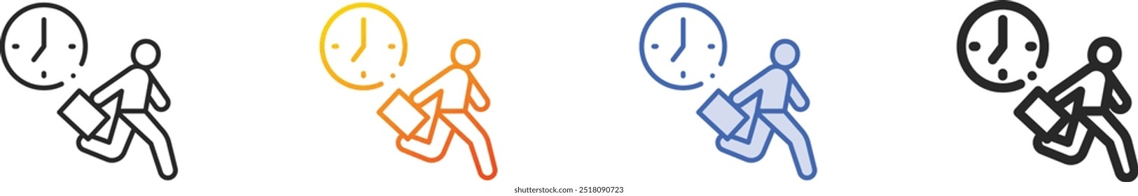 hours icon.Thin Linear, Gradient, Blue Stroke and bold Style Design Isolated On White Background