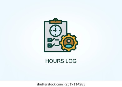 Hours Log Vector Or Logo Sign Symbol Illustration