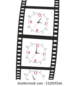 hours on a film shot on a white background.Vector illustration