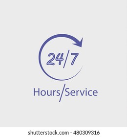 hours service icon, vector design