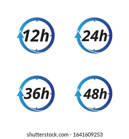 hours time duration clock vector logo design concept template