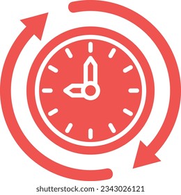 Icono vector de horas. Se puede usar para imprimir, móviles y aplicaciones web.