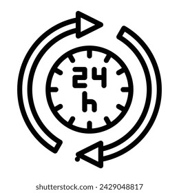 Hours Vector Line Icon Design