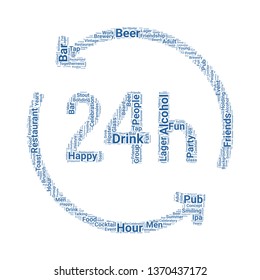 hours word cloud. tag cloud about hours
