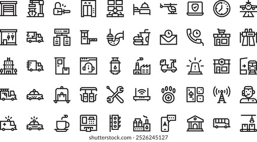 Hoursservice icons High-Quality Vector Icons Collection with Editable Stroke. Ideal for Professional and Creative Projects.