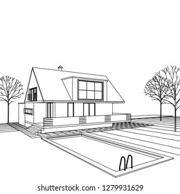  house, 3d illustration