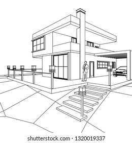 house 3d illustration