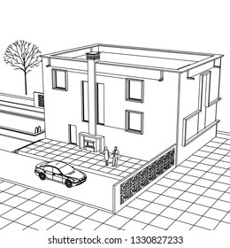 house 3d illustration