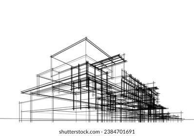 ilustración vectorial de la casa 3d