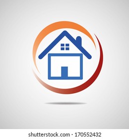 House abstract countryside design template icon 