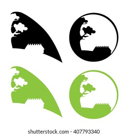 House abstract countryside design template icon set