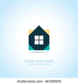 House abstract emblem, design concept, logo, logotype element for template.