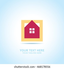 House abstract emblem, design concept, logo, logotype element for template.