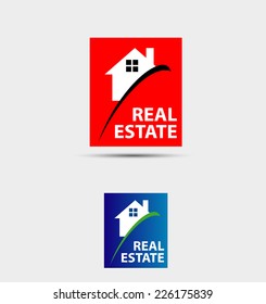 House abstract real estate countryside logo design template