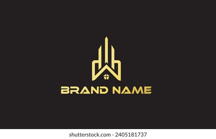 House Abstract Real Estate Countryside Logo Design Template for Company. Building Vector Silhouette