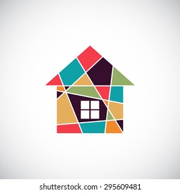 House abstract real estate vector background. Realty theme icon.