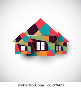 House abstract real estate vector background. Realty theme icon.