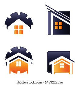 House Abstract set Real Estate Countryside Logo Design Template for Company. Building Vector Silhouette.