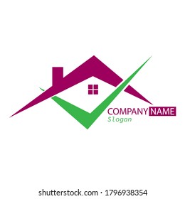 Haus. Abstrakte stylische Vektorgrafik für Logo, Aufkleber, Emblem einzeln auf weißem Hintergrund

