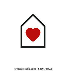 House abstract vector icon, harmony at home idealistic concept. Simple building, architecture theme symbol for use in graphic design.