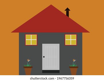 house abstracted design vector template 