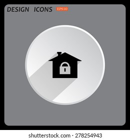 House, access is closed, locked. icon. vector design