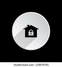 House, access is closed, locked. icon. vector design