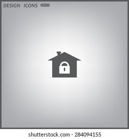 House, access is closed, locked. icon. vector design