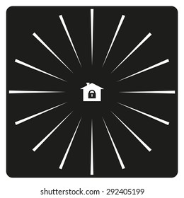 House, access is closed, locked. icon. vector design