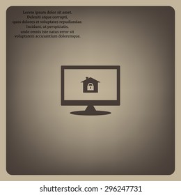House, access is closed, locked. icon. vector design