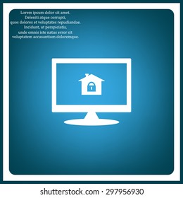 House, access is closed, locked. icon. vector design